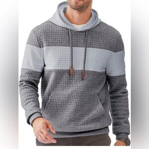 Gray Quilted Men's Hoodie